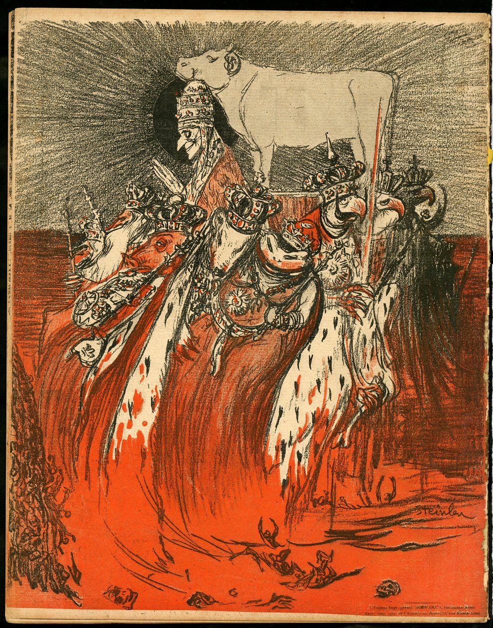 Die Butterplatte, Nummer 47, Satirisch in Farben von Théophile Alexandre Steinlen