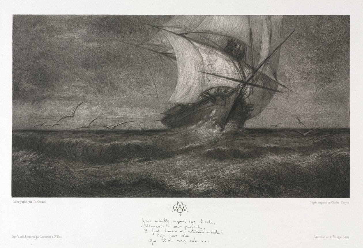 Das Phantomschiff oder Auf den Wellen, 1872 von Theophile Narcisse Chauvel