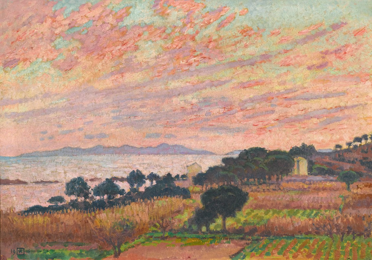 Die Bucht bei Sonnenuntergang Saint Clair, 1916 von Théo van Rysselberghe