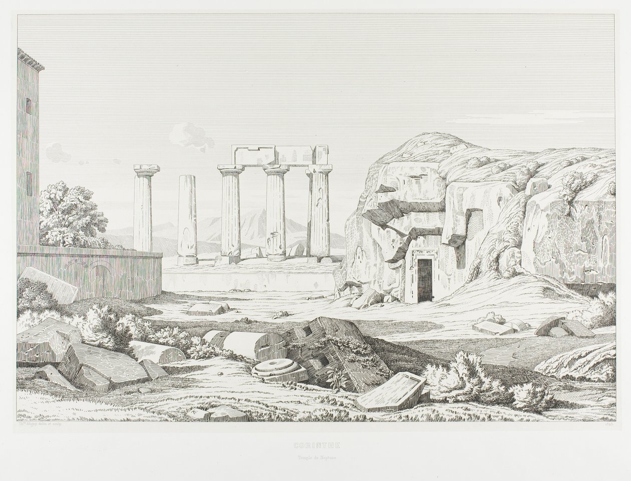 Korinth: Tempel des Neptun von Théodore Caruelle d