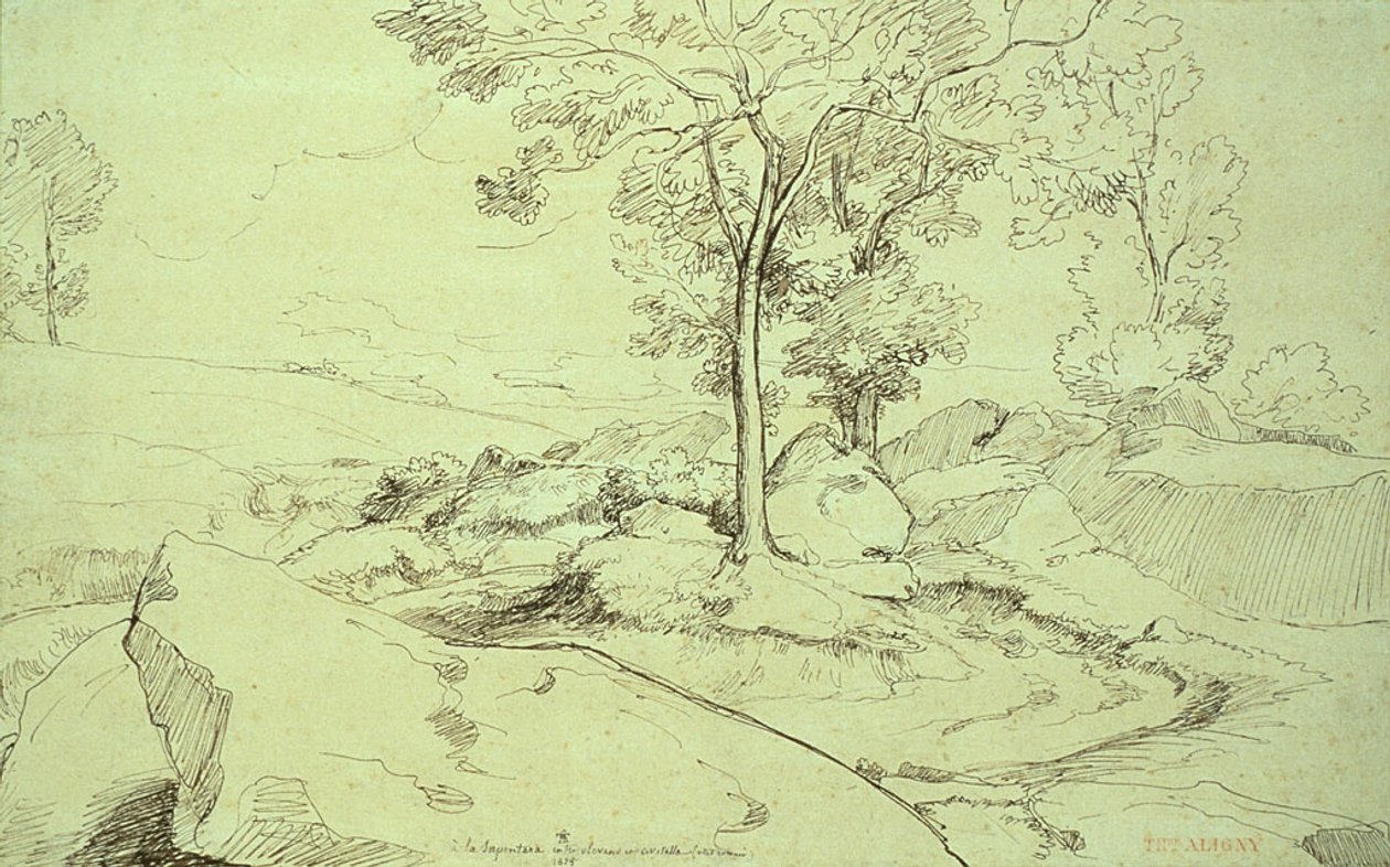Blick auf die Serpentara zwischen Olivano und Civitella von Théodore Caruelle d