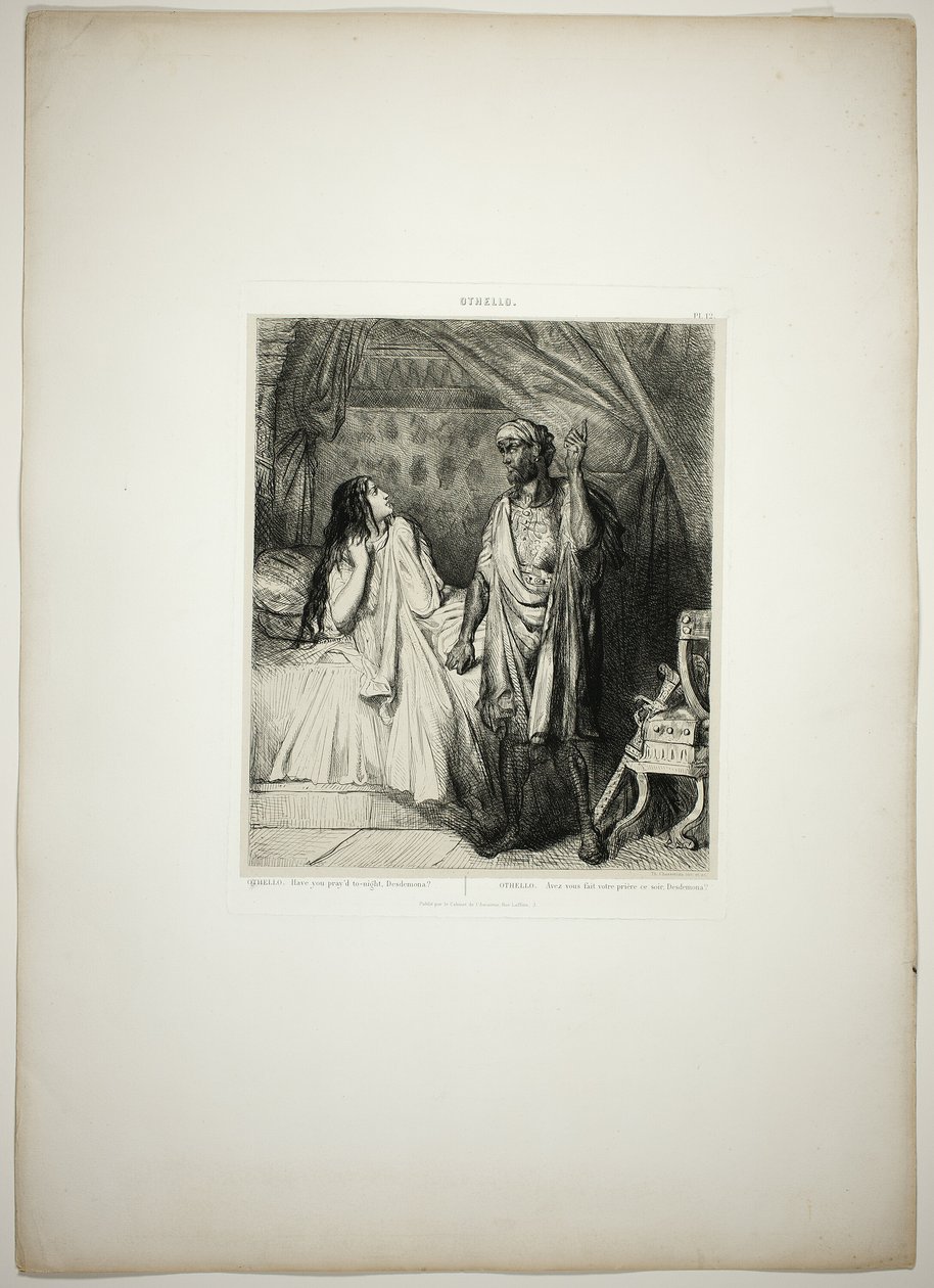 Hast du heute Abend gebetet, Desdemona?, Platte zwölf aus Othello von Théodore Chassériau