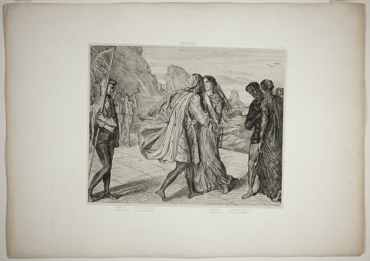 O mein schöner Krieger!, Platte fünf aus Othello von Théodore Chassériau
