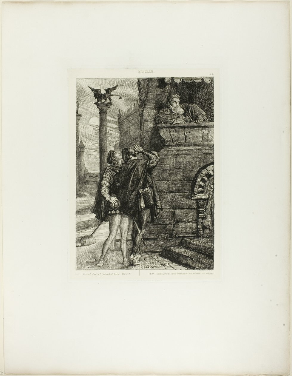 Owake! Was Ho! Brabantio! Platte 1 (Akt 1, Szene 1) aus Othello von Théodore Chassériau