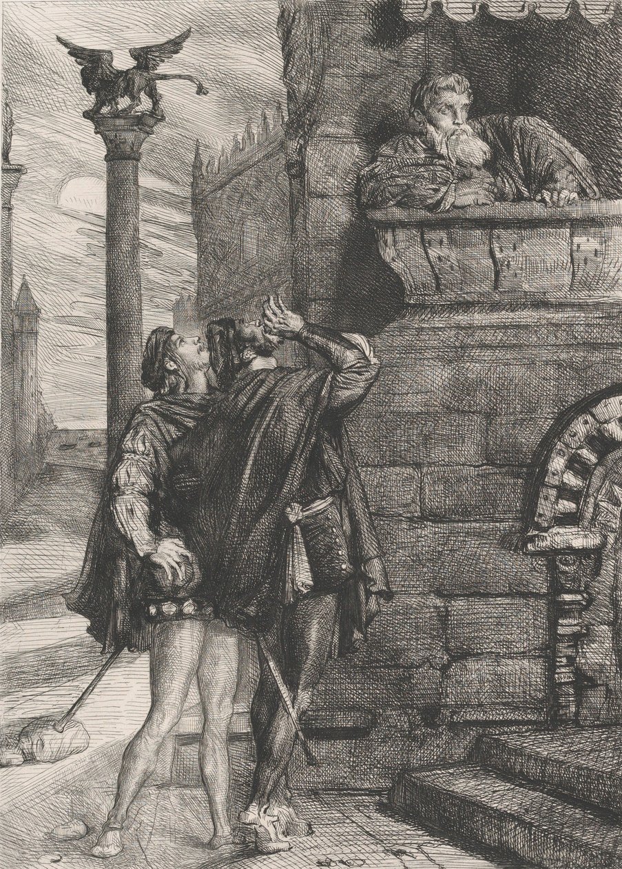 Erwache! Was ho! Brabantio! Diebe! Diebe!: Platte 1 aus Othello Akt 1, Szene 1, 1844 von Théodore Chassériau