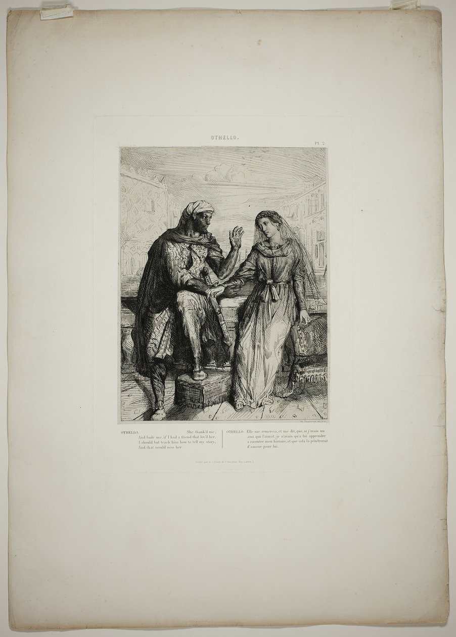 Sie dankte mir, Tafel zwei aus Othello von Théodore Chassériau