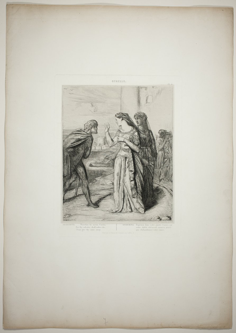 Darum sei fröhlich, Cassio, Platte sechs aus Othello von Théodore Chassériau