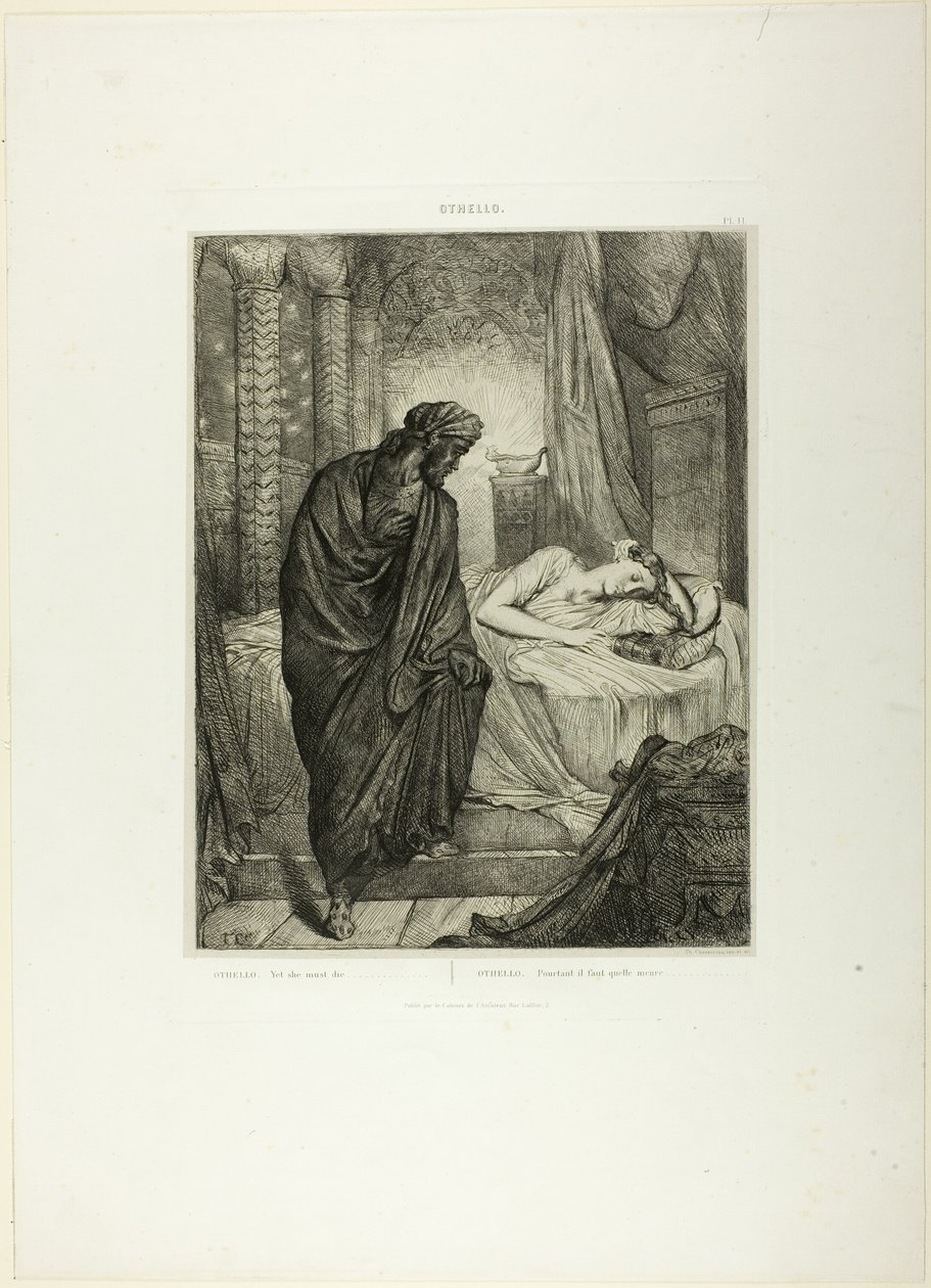 Doch sie muss sterben, Platte elf aus Othello von Théodore Chassériau