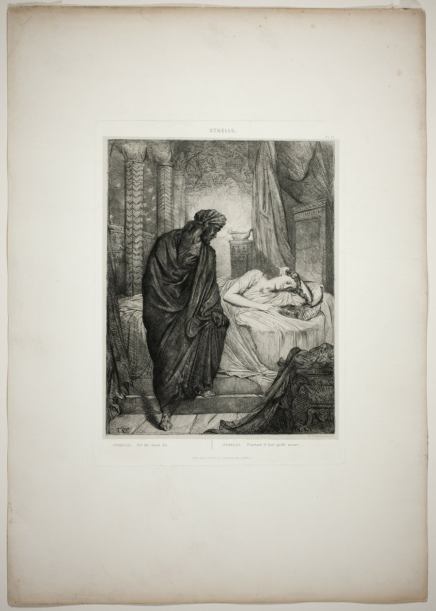 Doch sie muss sterben, Platte elf aus Othello von Théodore Chassériau