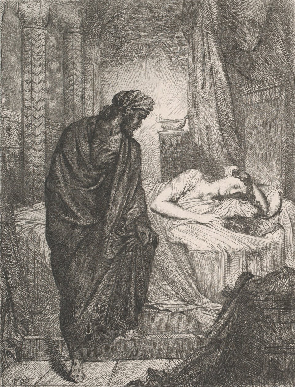 Doch sie muss sterben: Platte 11 aus Othello Akt 5, Szene 2 von Théodore Chassériau