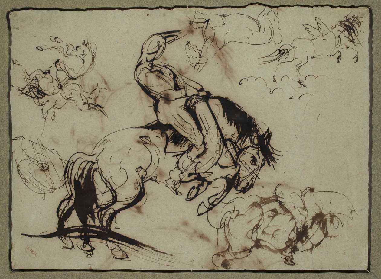 Zugeschrieben Théodore Géricault - Pferde und Reiter, 19. Jahrhundert von Theodore Gericault