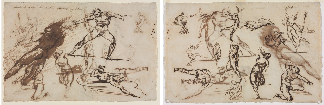 Géricault - Blatt mit Skizzen (recto) Blatt mit Skizzen (verso), 1819 von Theodore Gericault