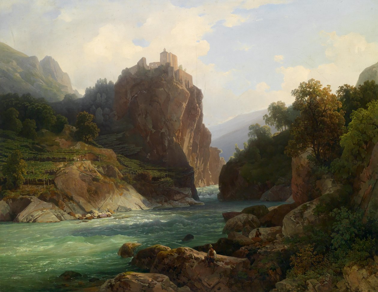 Thomas Ender Blick auf die Zenoburg bei Meran von Thomas Ender