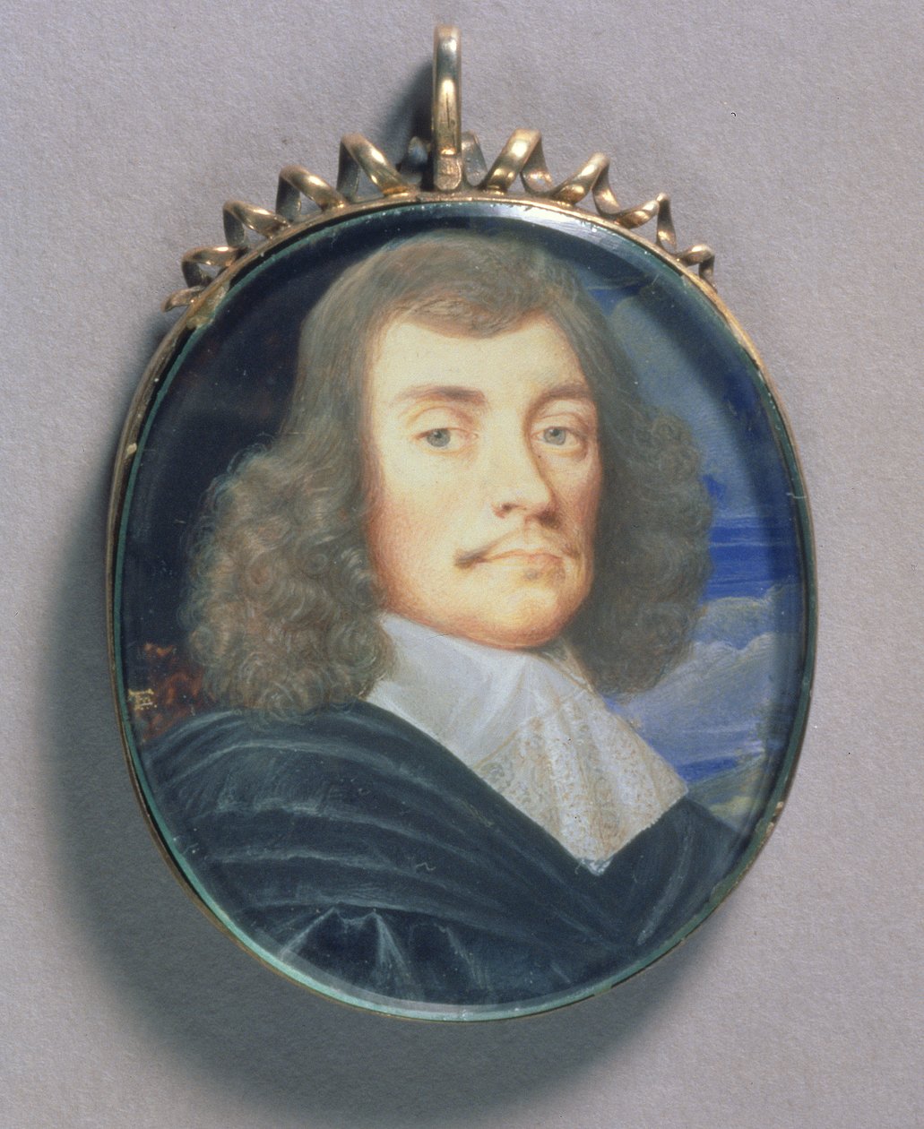 Porträtminiatur eines Mannes, möglicherweise Sir John Wildman, 1675 von Thomas Flatman
