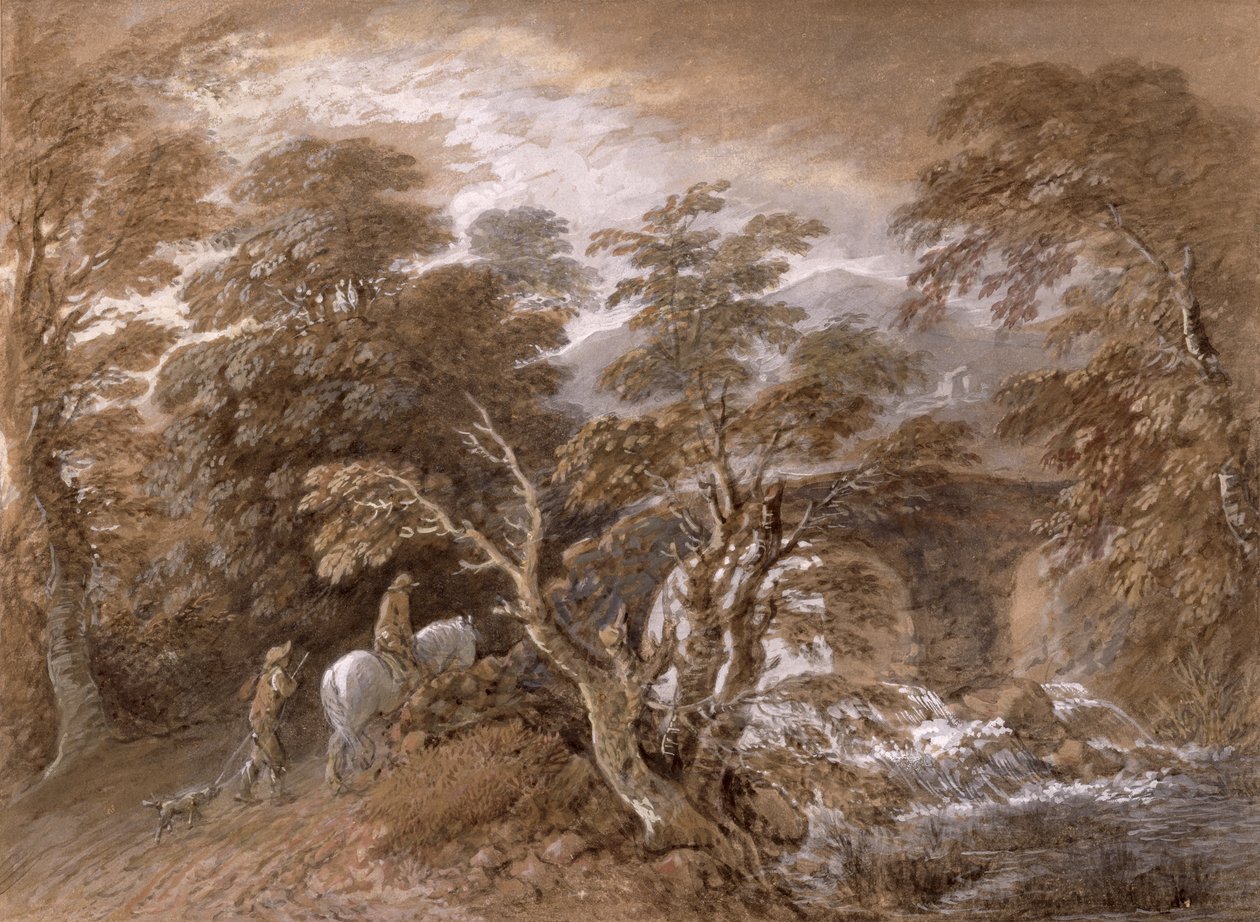 Ein Waldteich mit Felsen und Pflanzen, ca. 1765-70 von Thomas Gainsborough