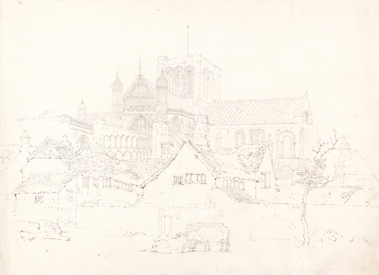 Kathedrale von Winchester, Hampshire, von Nordosten von Thomas Girtin