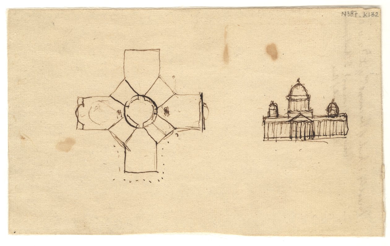 Washington: Kapitol, Studienplan und -ansicht, 1792 von Thomas Jefferson