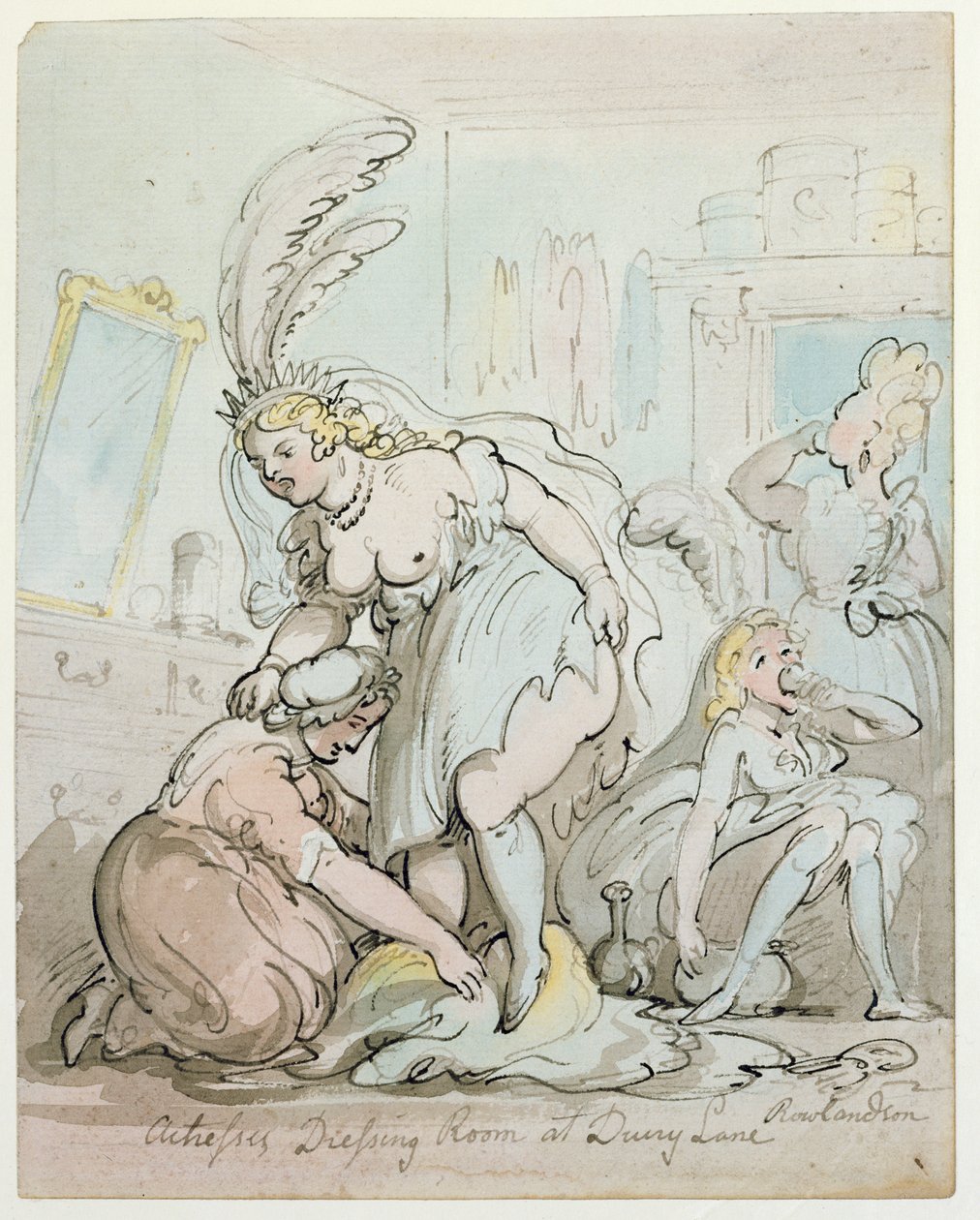 Garderobe der Schauspielerinnen im Drury Lane von Thomas Rowlandson