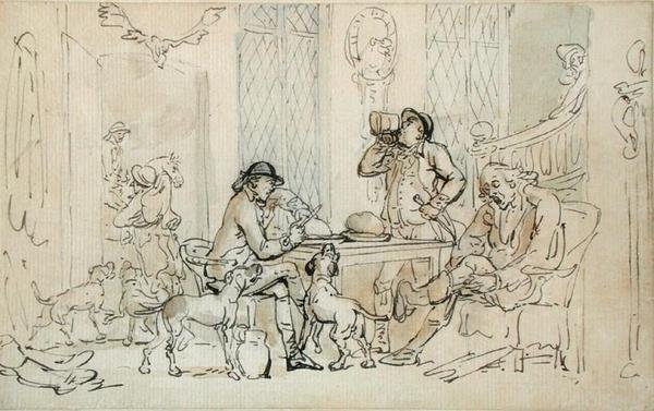 Frühstück vor der Jagd, ca. 1785-90 von Thomas Rowlandson