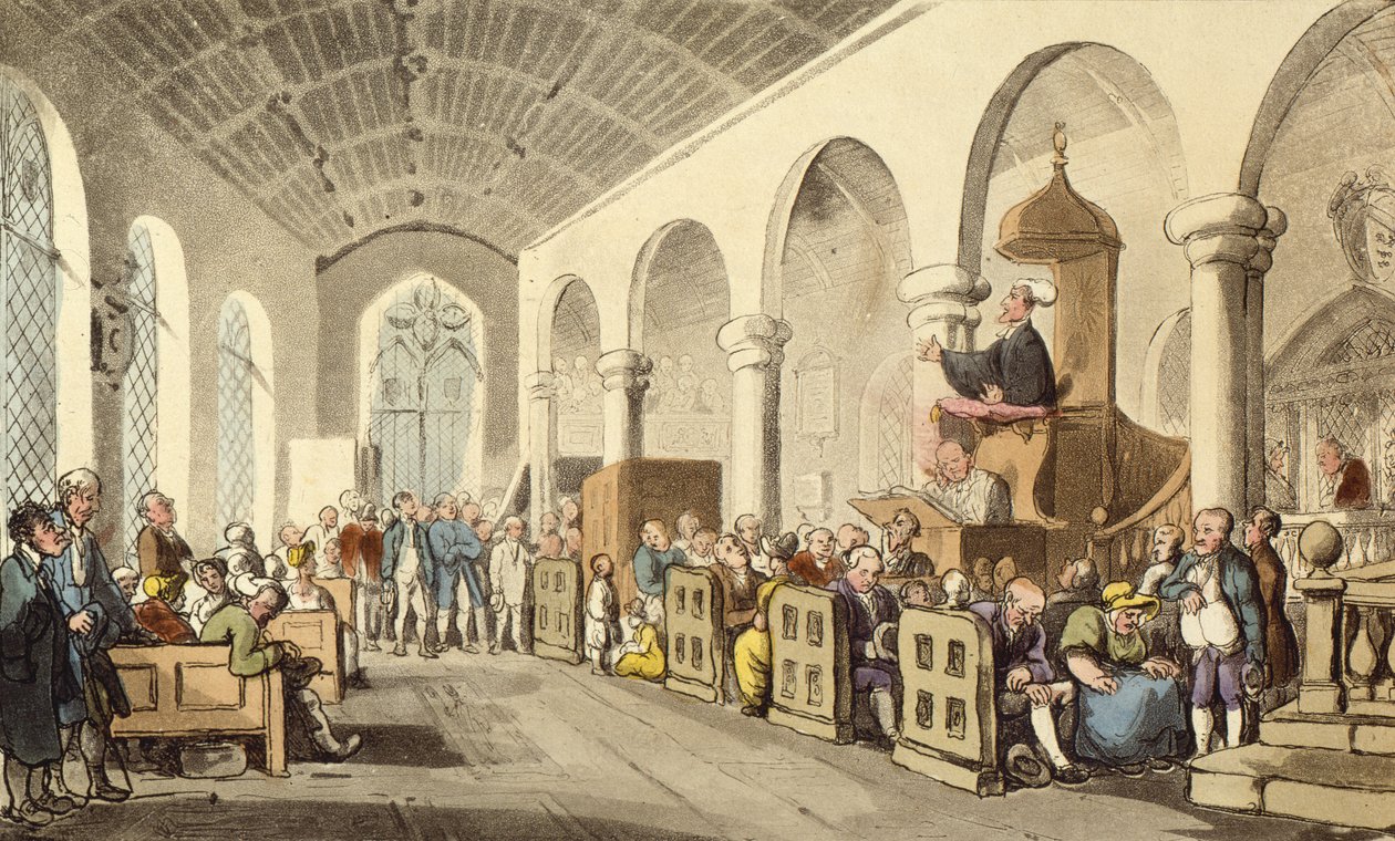 Dr. Syntax predigt von Thomas Rowlandson