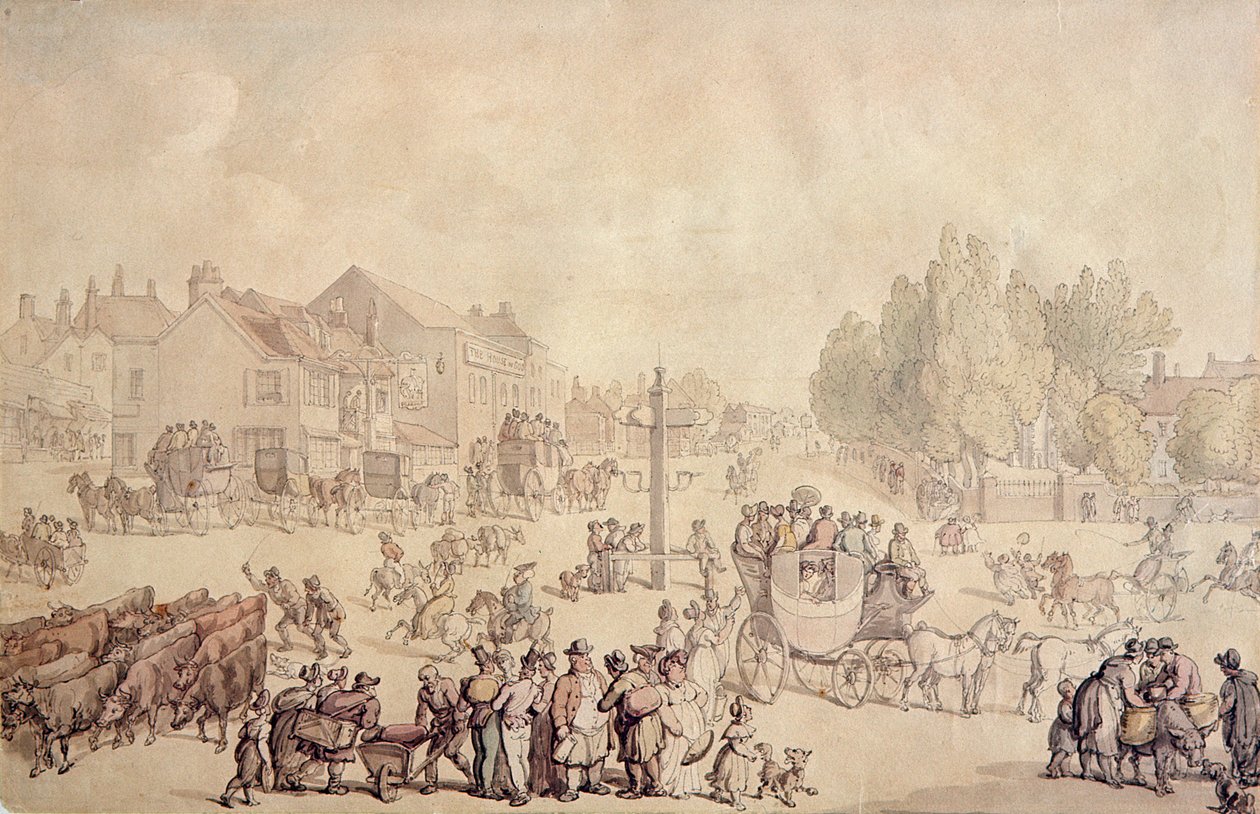 Elefant und Burg von Thomas Rowlandson
