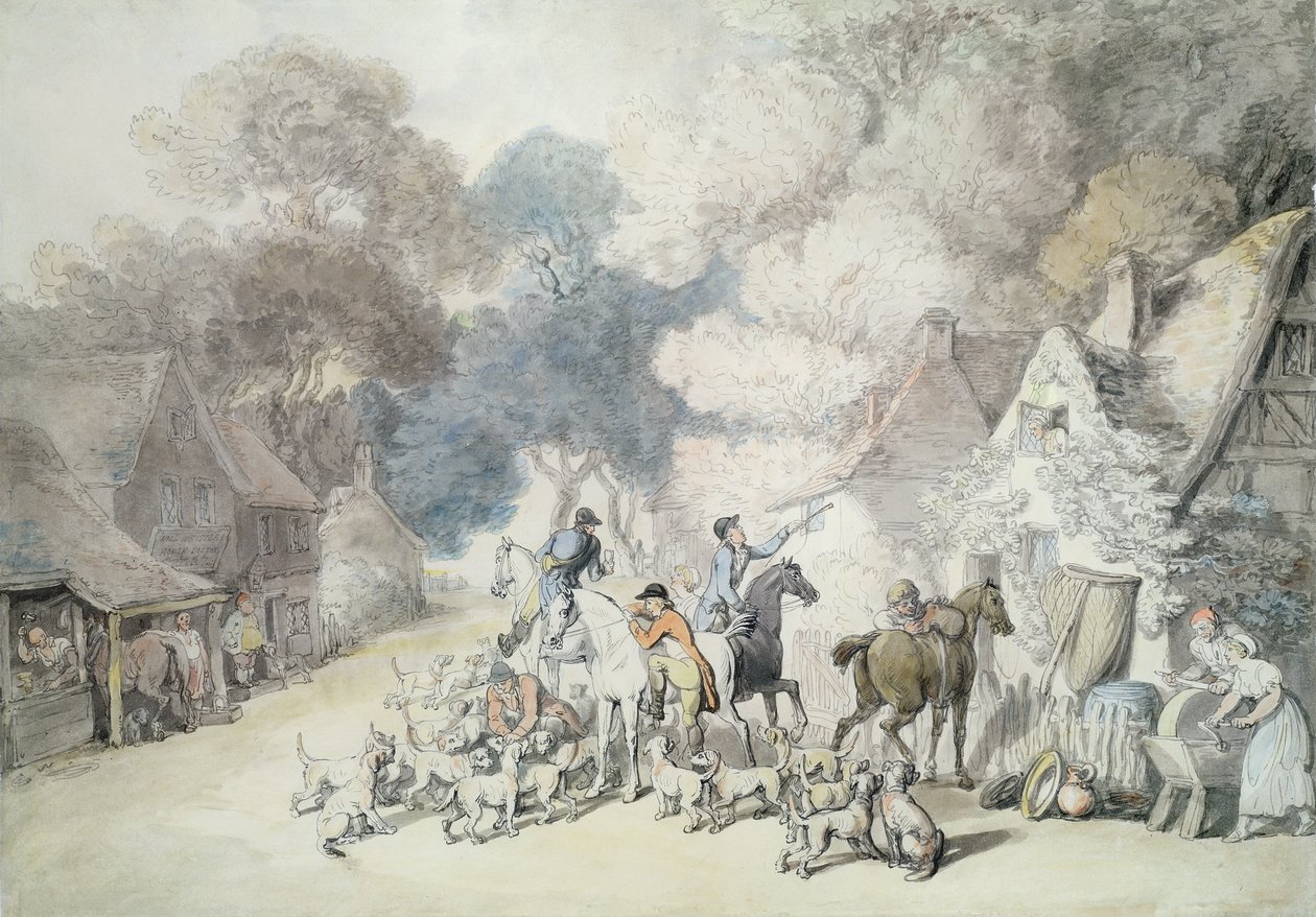Morgenausflug, eine Szene im Windsor Forest, ca. 1801 von Thomas Rowlandson