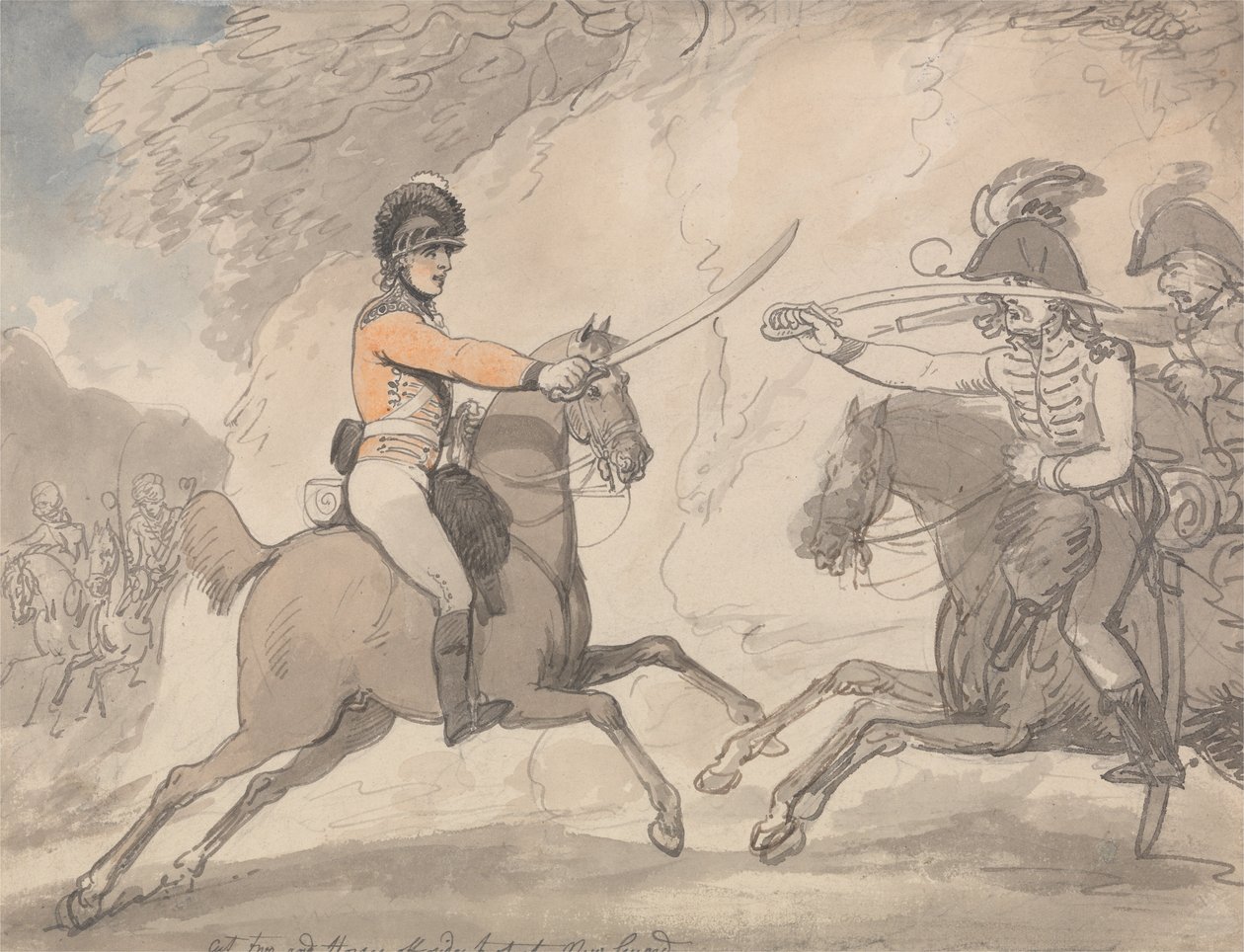 Ungarische und Highland-Breitenschwertübung von Thomas Rowlandson