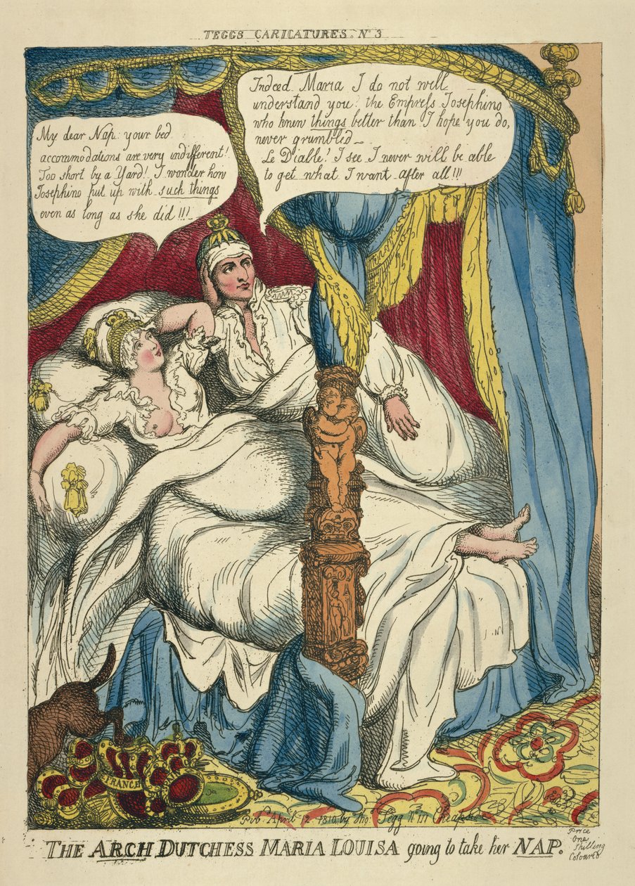 Die Erzherzogin Maria Louisa geht schlafen, 1810 von Thomas Rowlandson