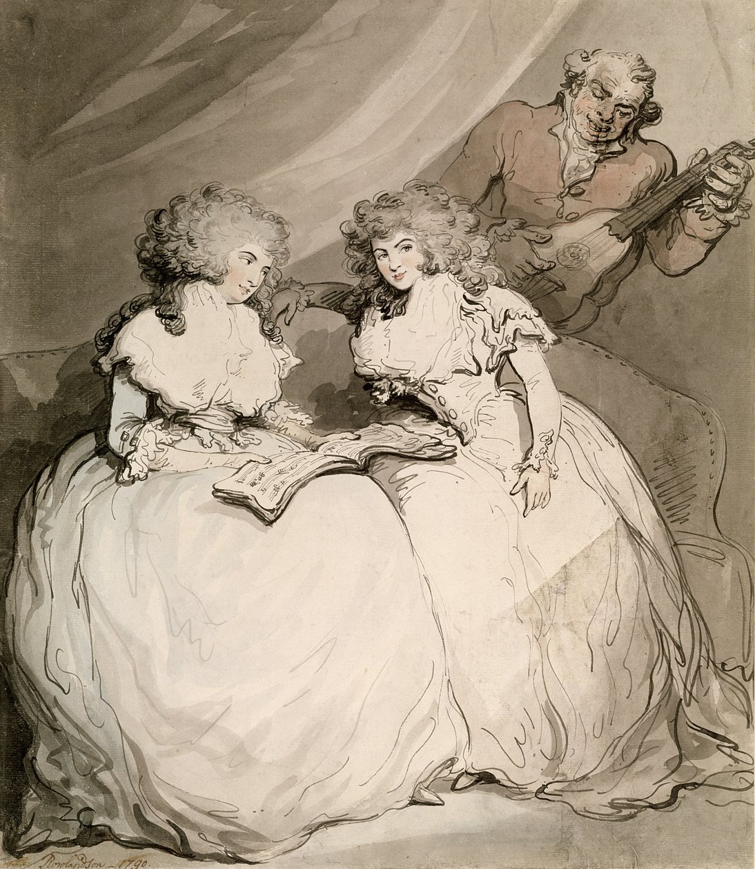 Die Herzogin von Devonshire und ihre Schwester, die Gräfin von Bessborough von Thomas Rowlandson