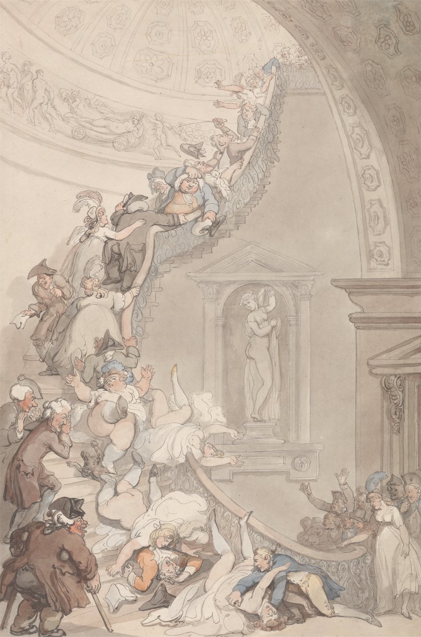 Die Ausstellungstreppe, Somerset House von Thomas Rowlandson