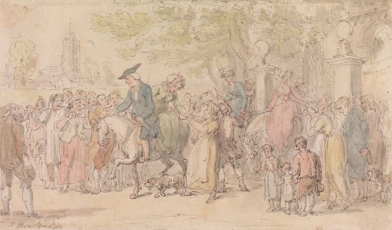 Der Pfarrer von Wakefield - Die Abreise aus Wakefield von Thomas Rowlandson