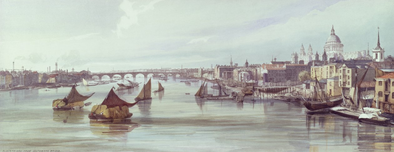 St. Pauls Kathedrale und Blackfriars, 1842 von Thomas Shotter Boys