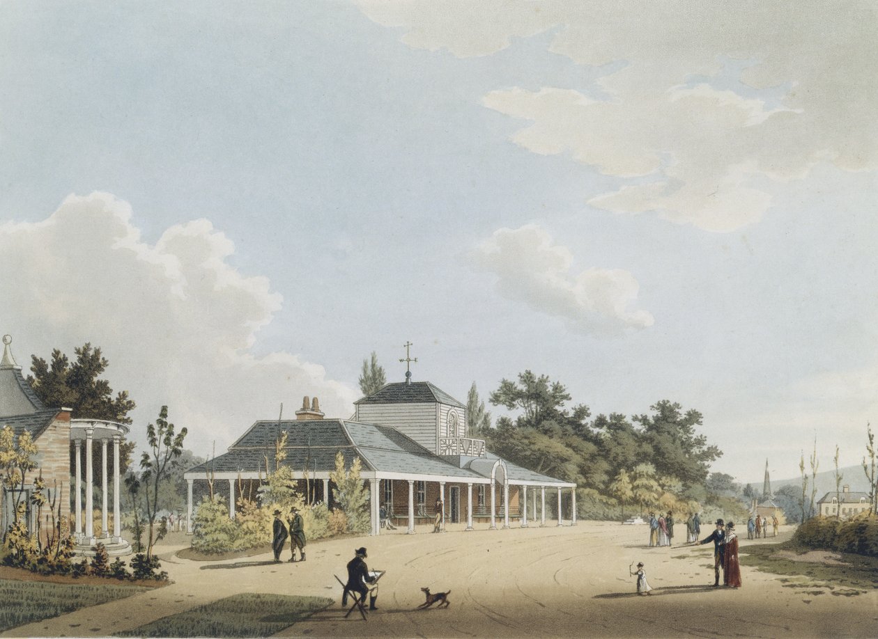 The Montpelier Pump Room, Cheltenham, graviert von John Bluck, 1813 von Thomas after Hulley