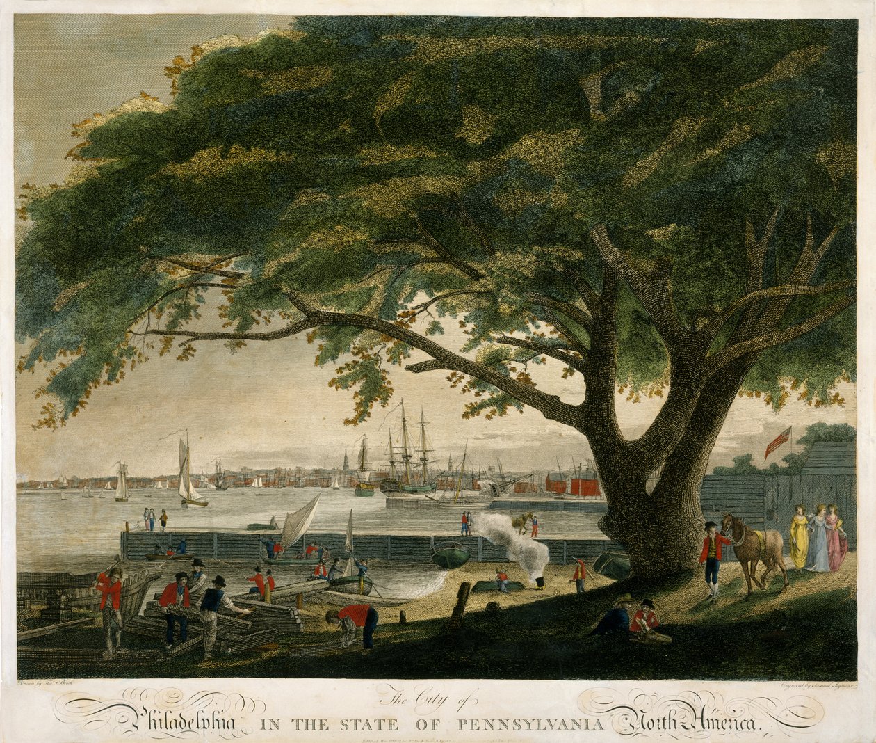 Die Stadt Philadelphia im Staat Pennsylvania, Nordamerika von Thomas (after) Birch