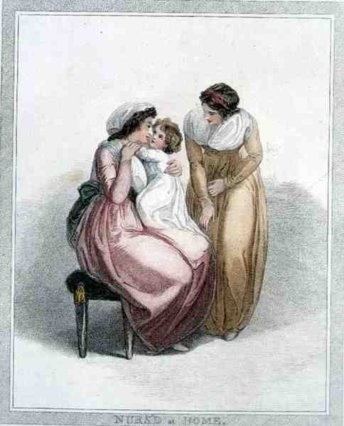 Zu Hause gepflegt, graviert von Joseph Strutt von Thomas (after) Stothard