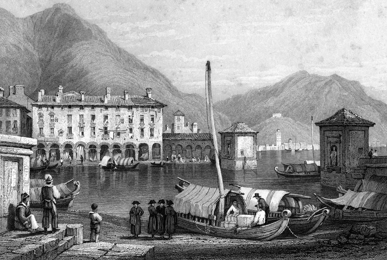 Como und Comer See, Lombardei, Italien, 19. Jahrhundert von Thomas Barber