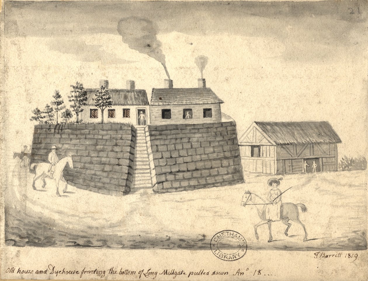 Alte Färberei und Färberei, Manchester, 1819 von Thomas Barritt