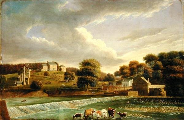 Mill Grove Farm, Perkioman Creek, Philadelphia, ca. 1820 von Thomas Birch