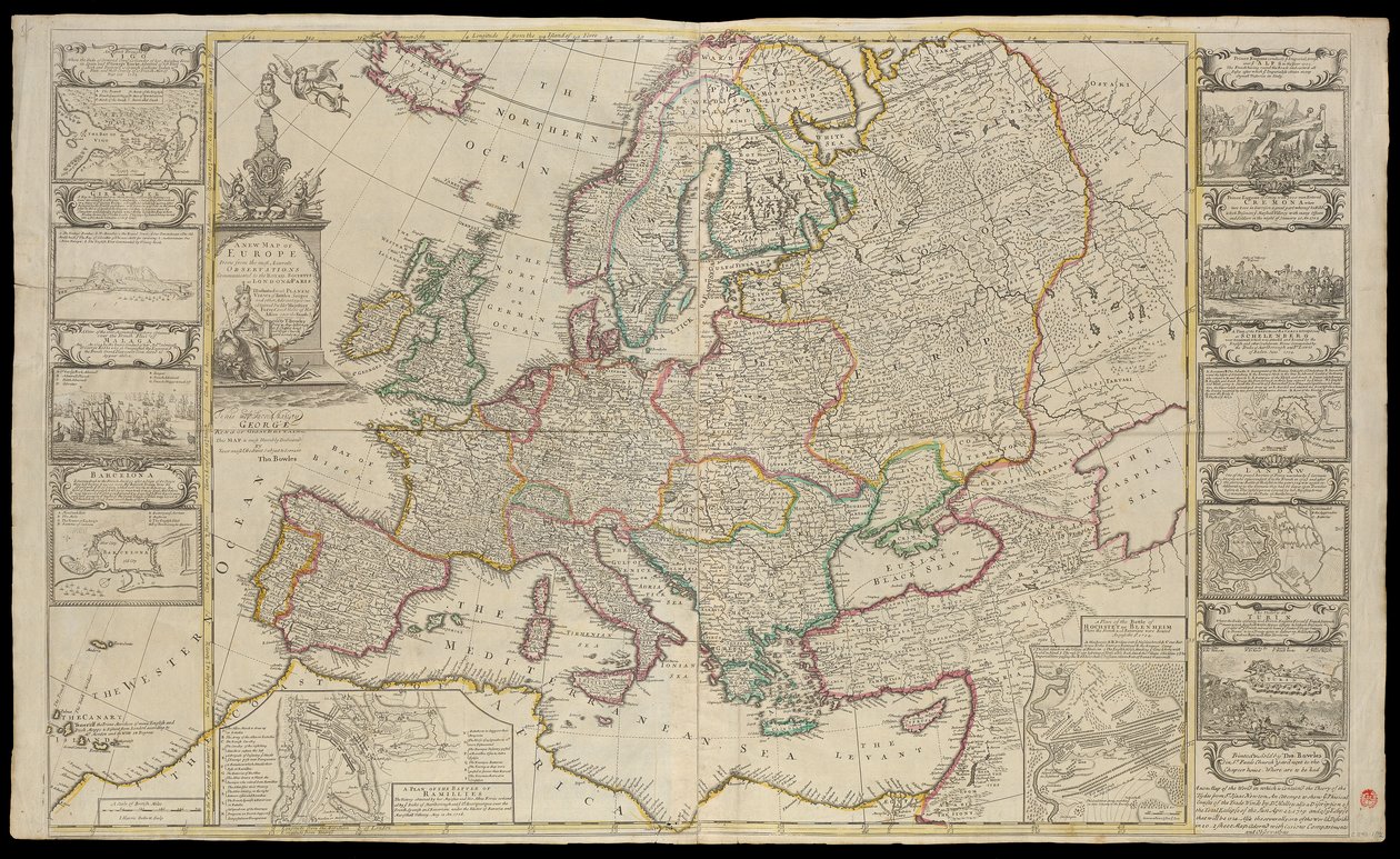 Neue Karte von Europa, um 1720 von Thomas Bowles