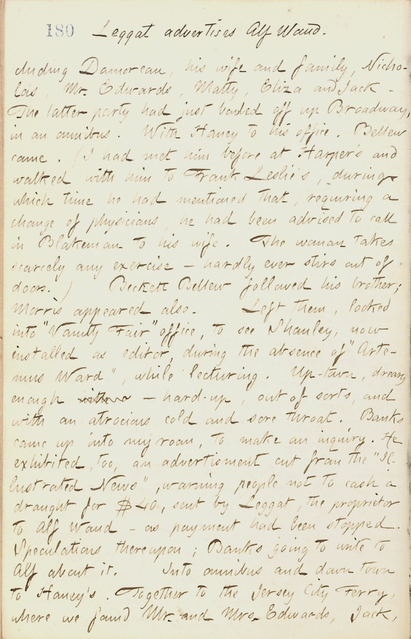 Thomas Butler Gunn Tagebücher - Band 18, Seite 198, 29. Januar 1862 von Thomas Butler Gunn