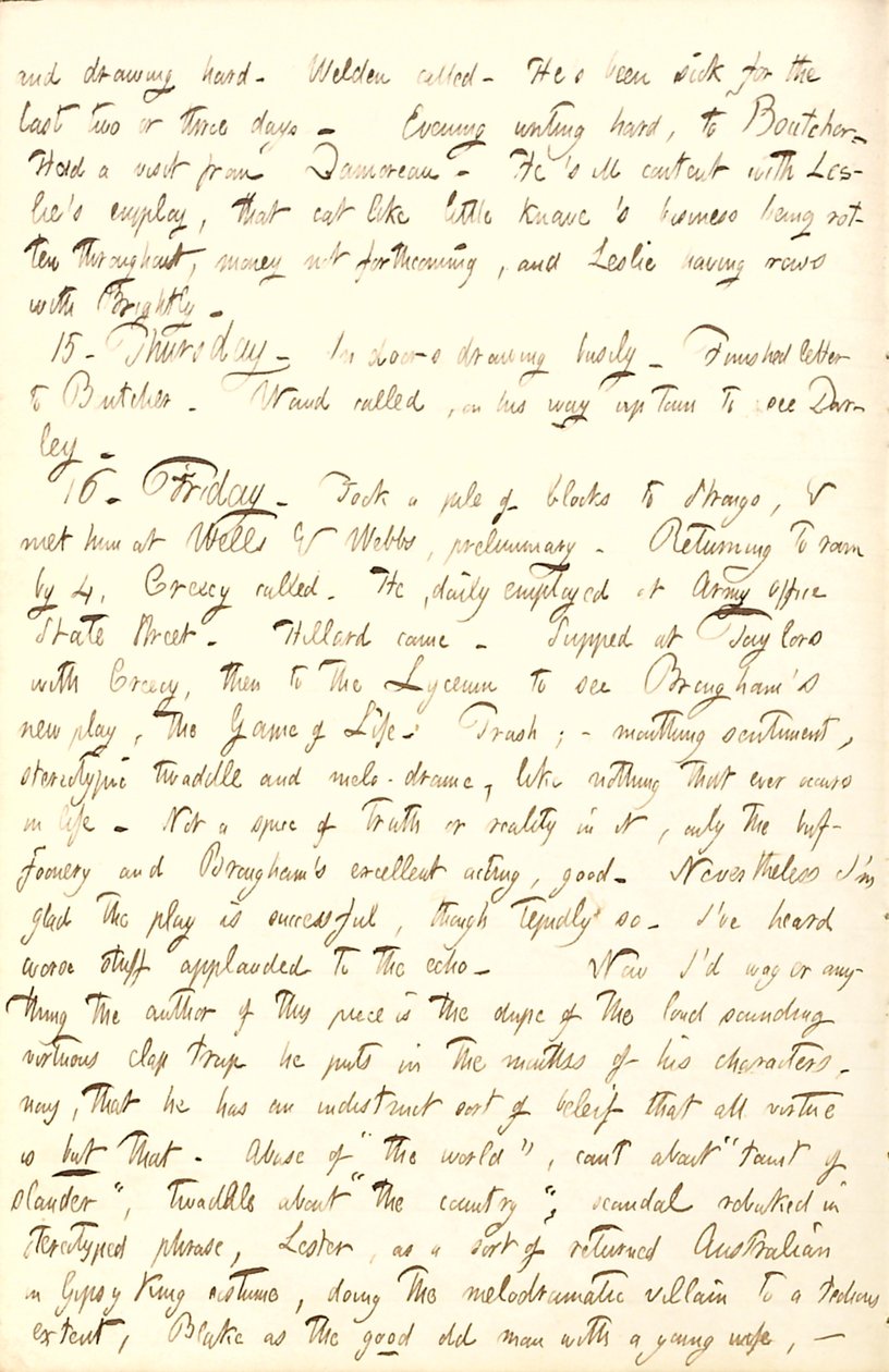 Thomas Butler Gunn Tagebücher - Band 6, Seite 218, 14.-16. Dezember 1853 von Thomas Butler Gunn