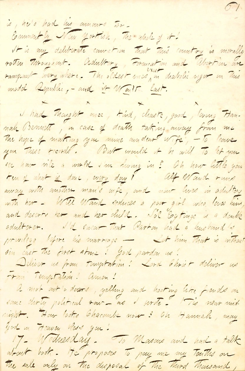 Thomas Butler Gunn Tagebücher - Band 8, Seite 68, 16.-17. September 1856 von Thomas Butler Gunn