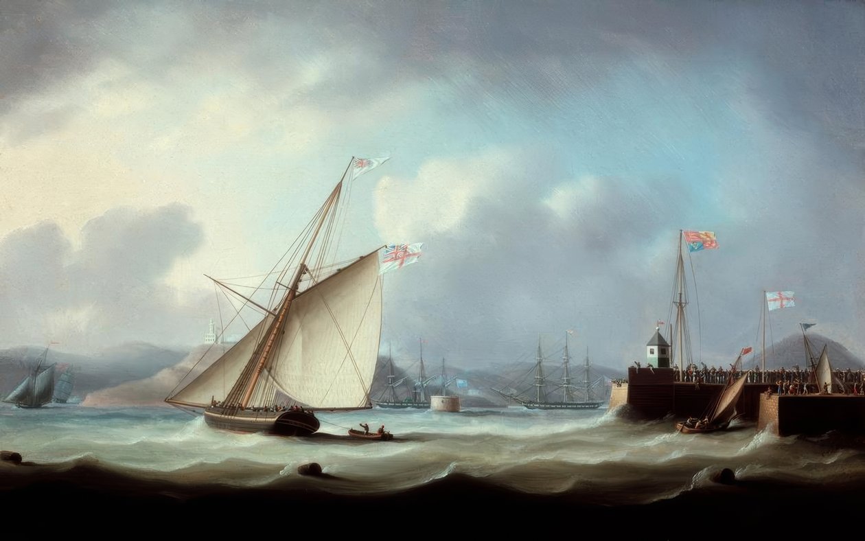 Die Ankunft von George IV. im Hafen von Leith von Thomas Buttersworth