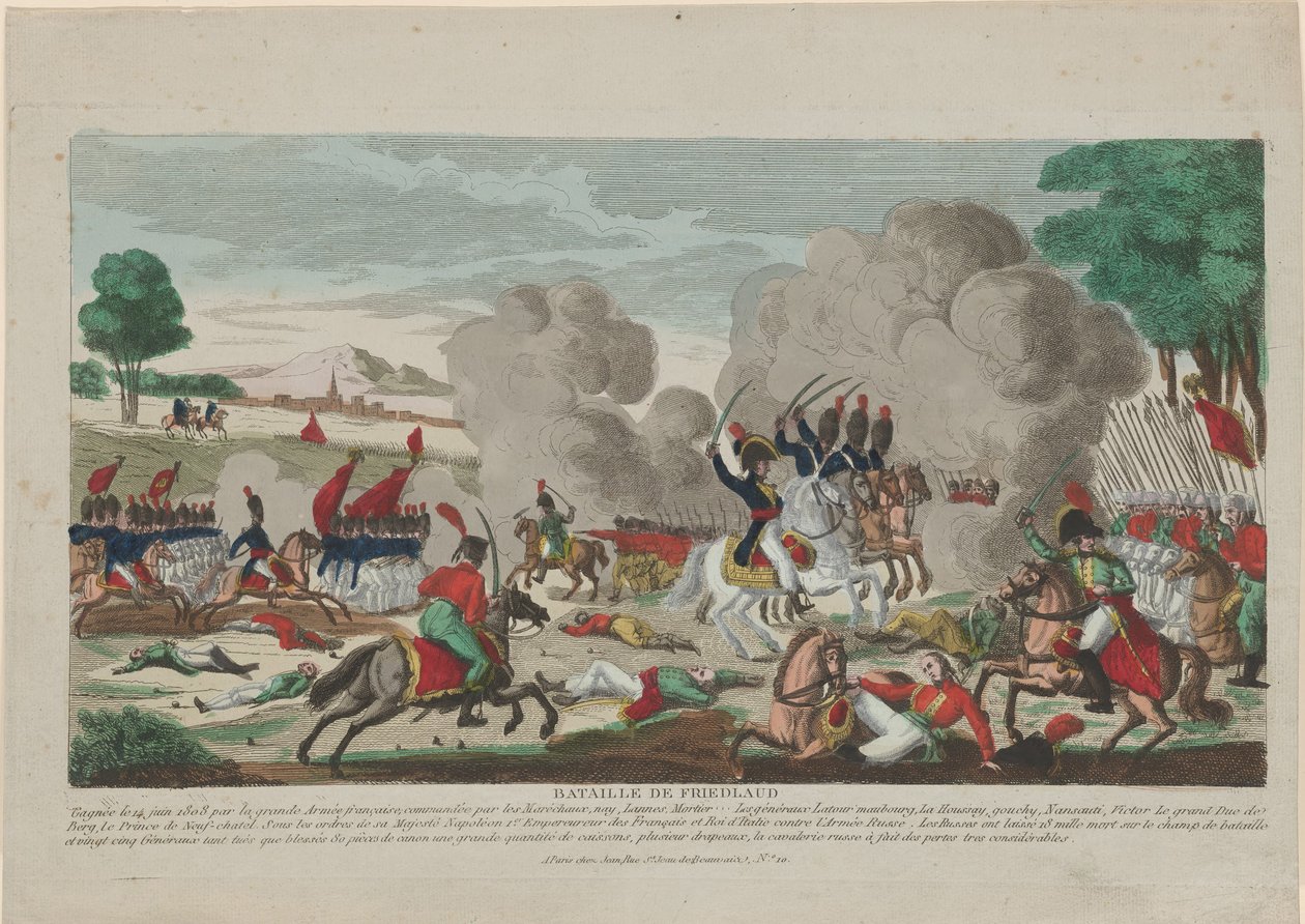 Die Schlacht von Friedland. Ein Angriff der russischen Leibgarde am 14. Juni 1807 von Thomas Charles Naudet