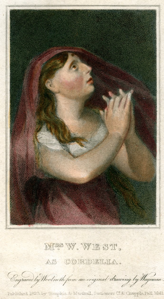 Mrs. W. West als Cordelia, 1820 von Thomas Charles Wageman