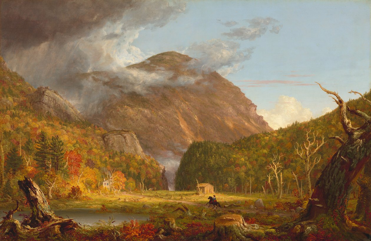 Ein Blick auf den Bergpass namens Notch der Weißen Berge (Crawford Notch) von Thomas Cole