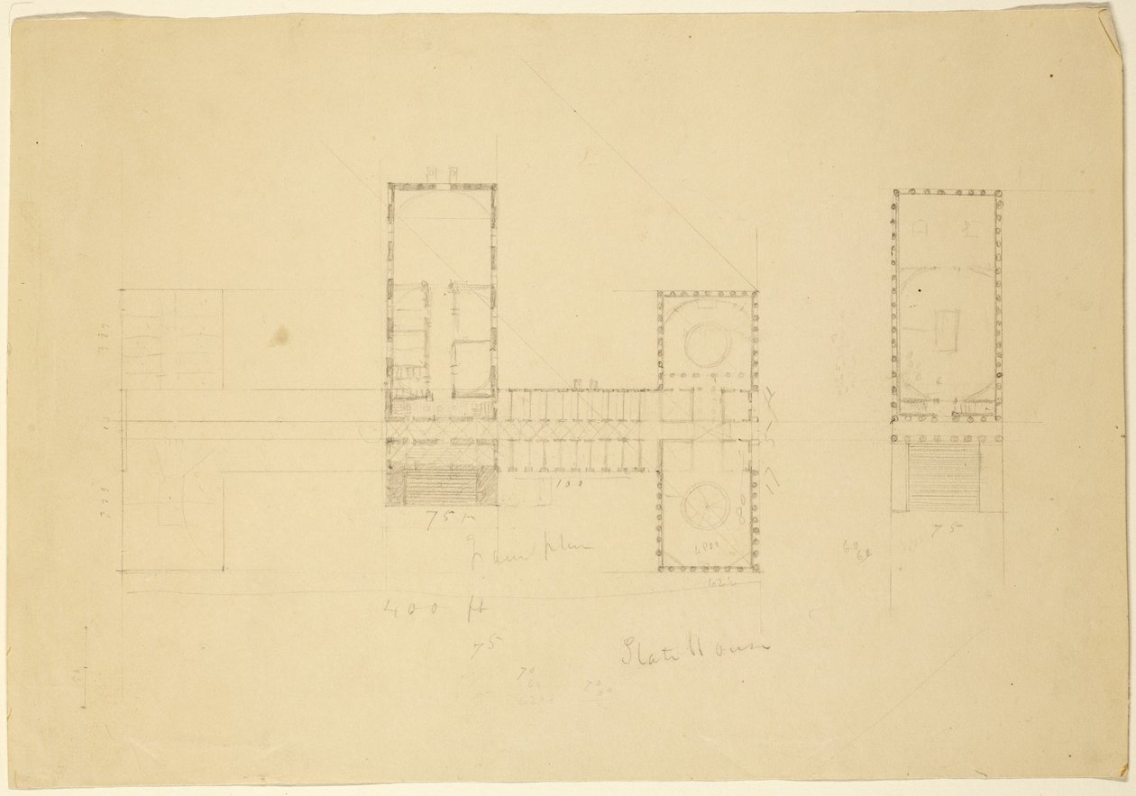 Großplan des Ohio State House, ca. 1838 von Thomas Cole