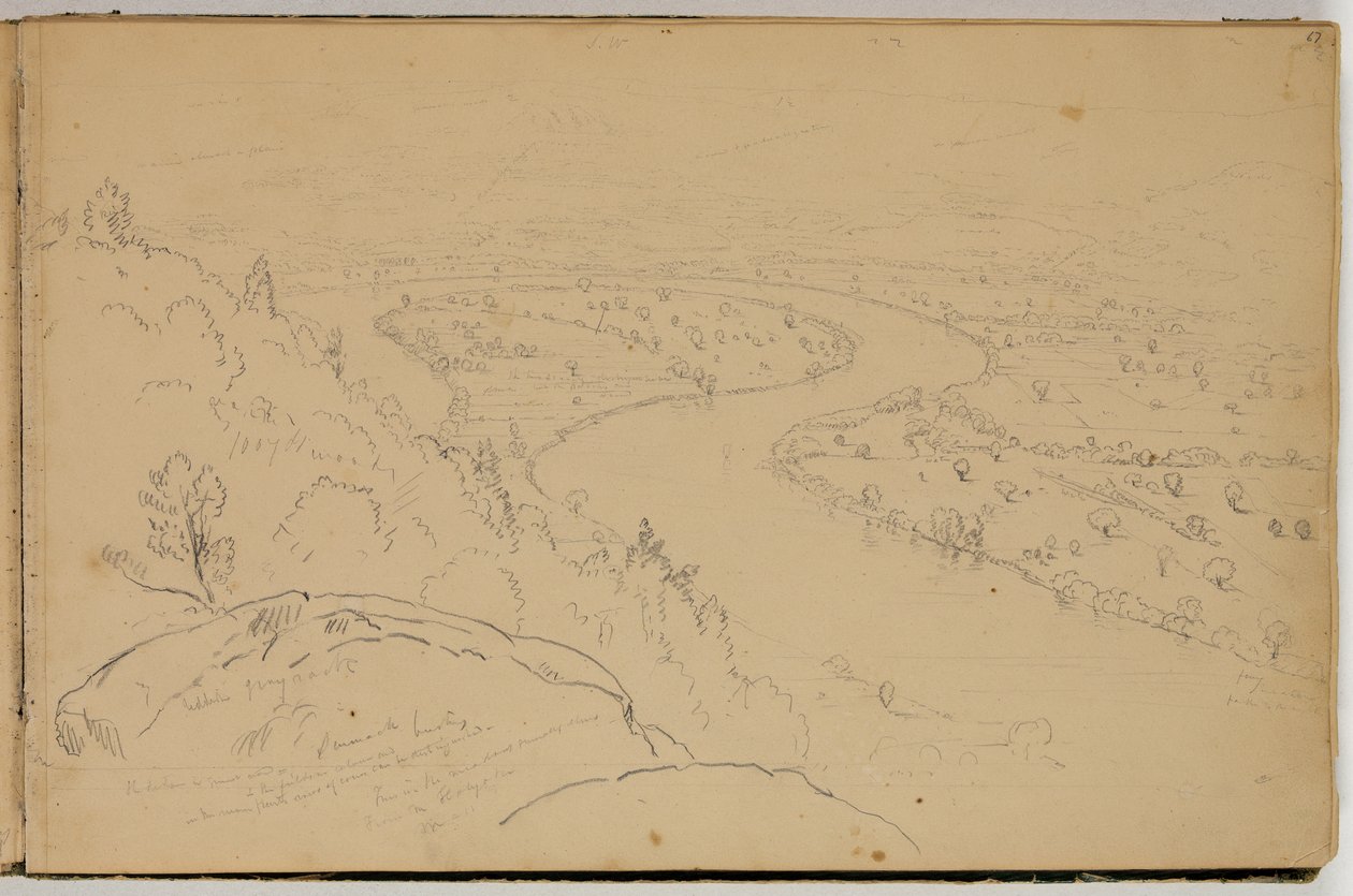 Panorama der Oxbow am Connecticut River, gesehen vom Mount Holyoke von Thomas Cole