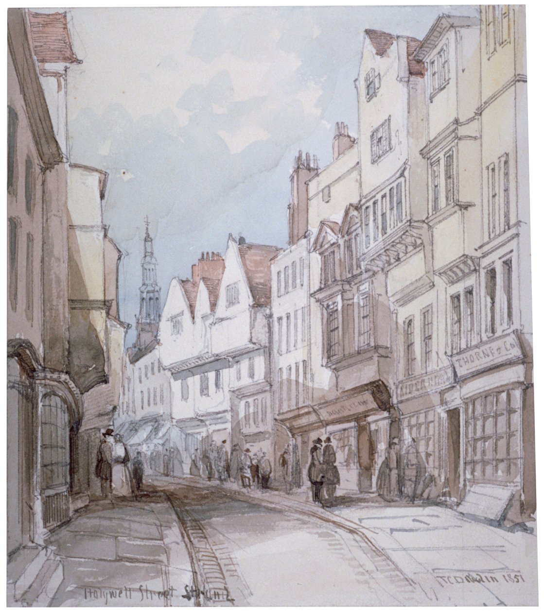 Ansicht der Holywell Street, Westminster, London von Thomas Colman Dibdin
