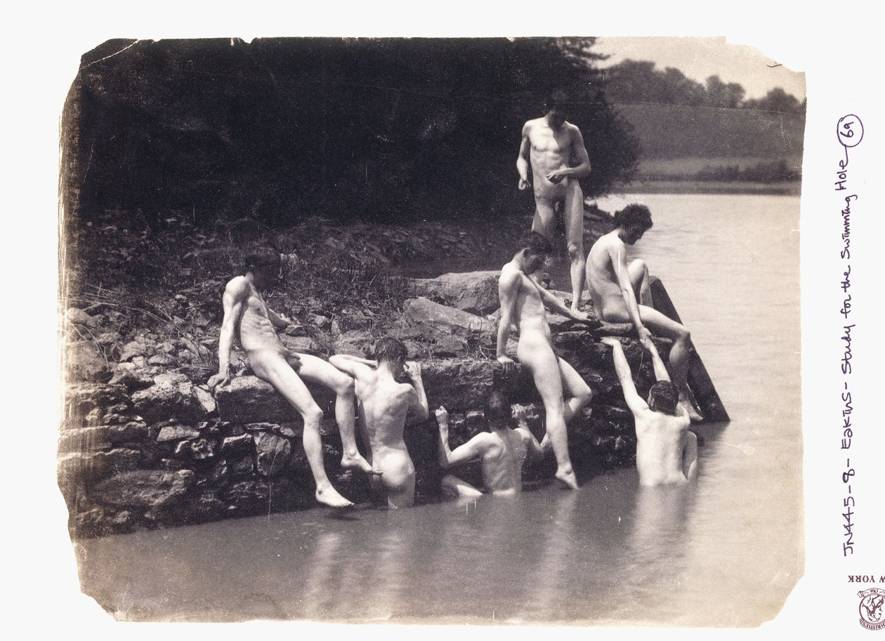 Studie für das Gemälde "The Swimming Hole", ca. 1883 von Thomas Cowperthwait Eakins